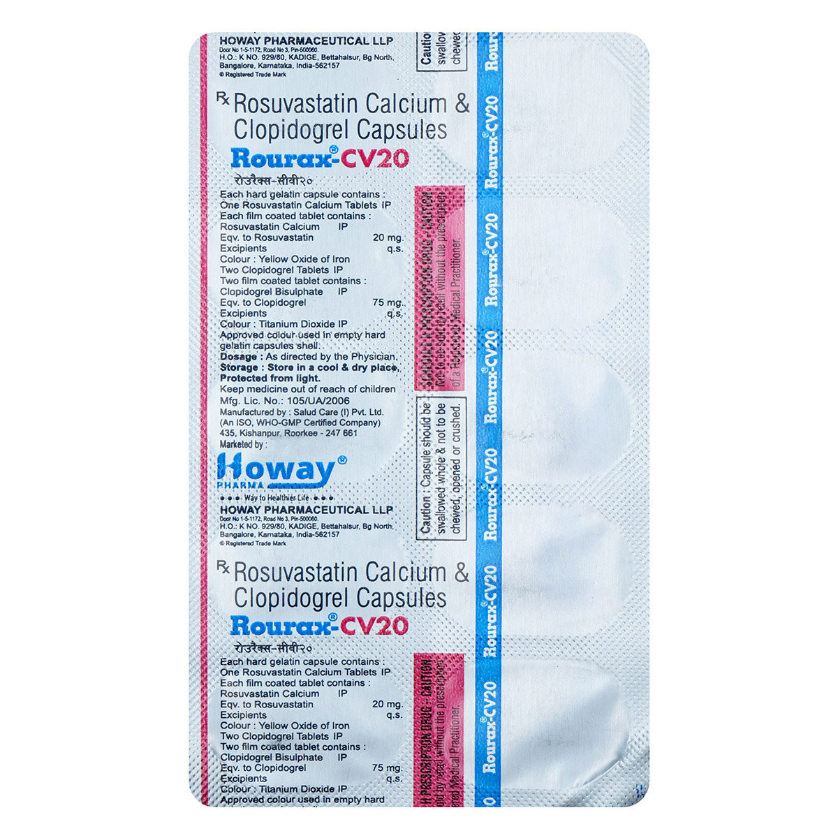 Rourax-CV 20 mg Capsule 10's, Pack of 10 CapsuleS Rourax-CV 20 mg Capsule 10's, Pack of 10 CapsuleS