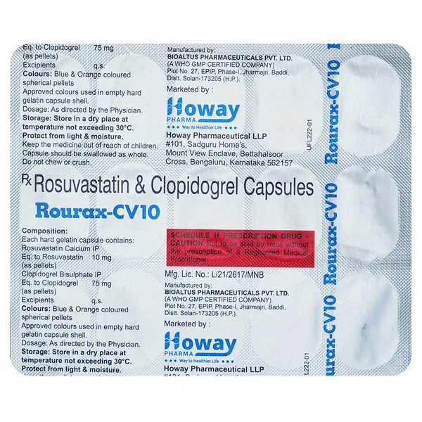 Rourax-CV 10 Capsule 15's, Pack of 15 CAPSULES
