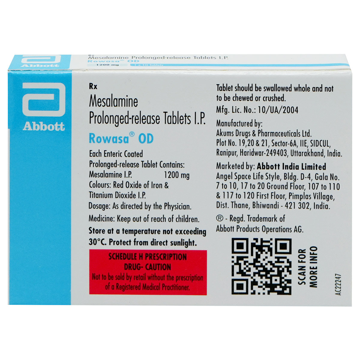 Rowasa OD 1200 Tablet 10's, Pack of 10 TabletS Rowasa OD 1200 Tablet 10's, Pack of 10 TabletS