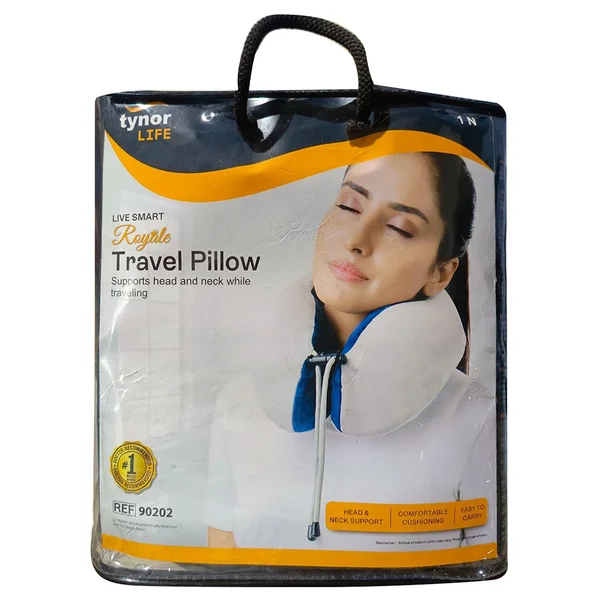 Tynor Royale Travel Pillow Grey Uni 90202, 1 Count