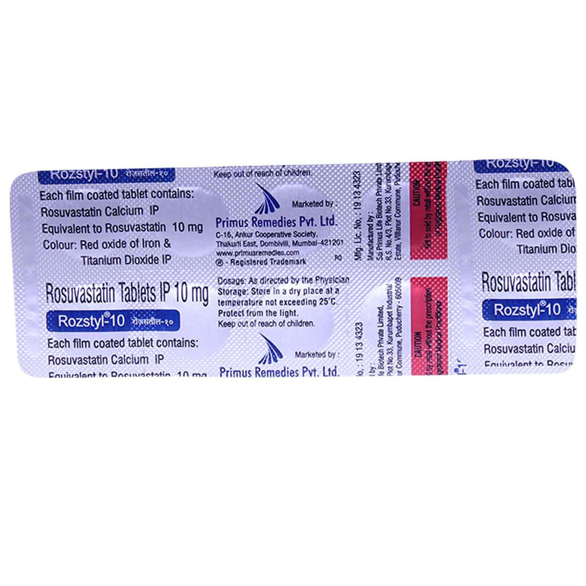 Rozstyl-10 Tablet 10's, Pack of 10 TABLETS Rozstyl-10 Tablet 10's, Pack of 10 TABLETS