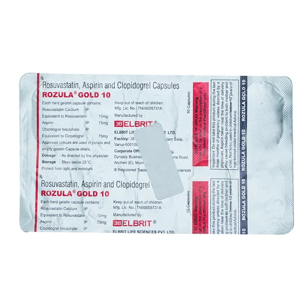 Rozula Gold 10 Capsule 10's, Pack of 10