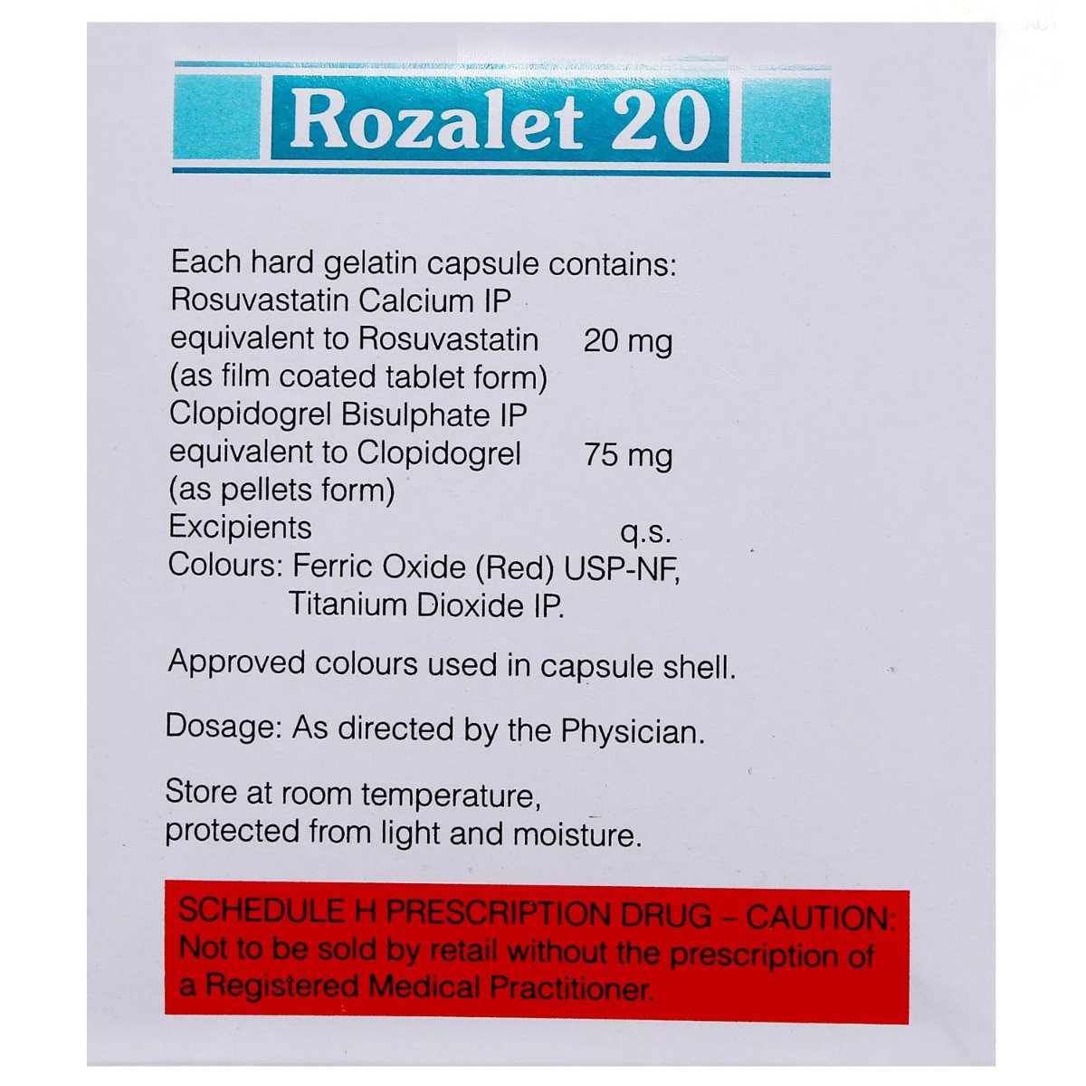 Rozalet 20 Capsule 10's, Pack of 10 CAPSULES Rozalet 20 Capsule 10's, Pack of 10 CAPSULES