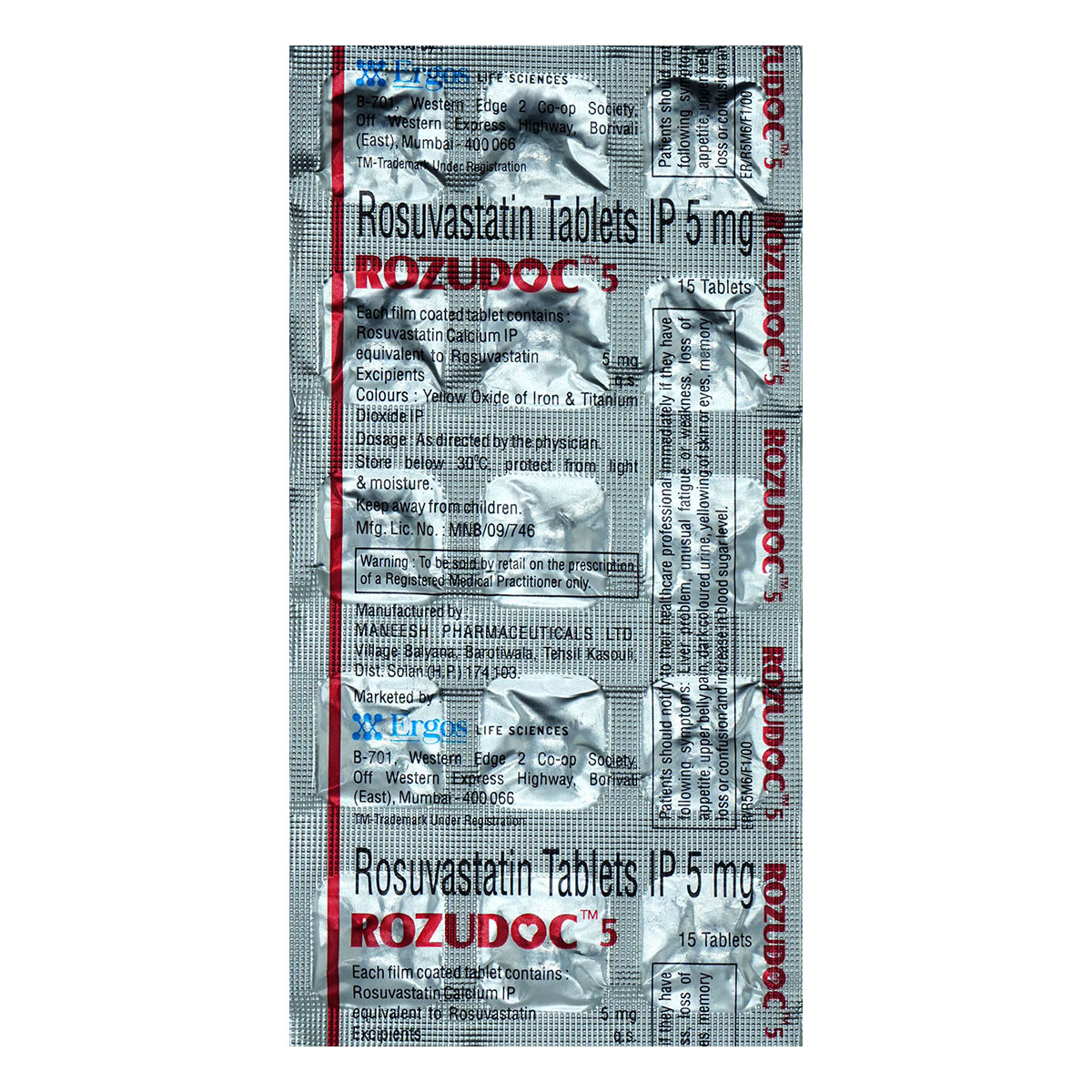 Rozudoc 5 Tablet 15's, Pack of 15 TABLETS Rozudoc 5 Tablet 15's, Pack of 15 TABLETS