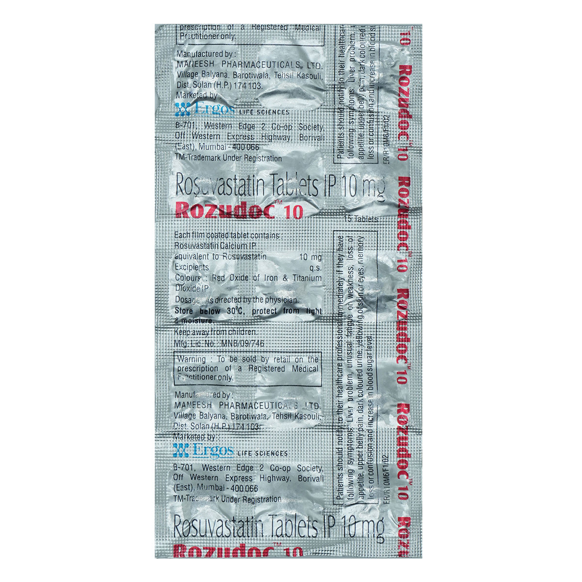Rozudoc 10 Tablet 15's, Pack of 15 TABLETS Rozudoc 10 Tablet 15's, Pack of 15 TABLETS