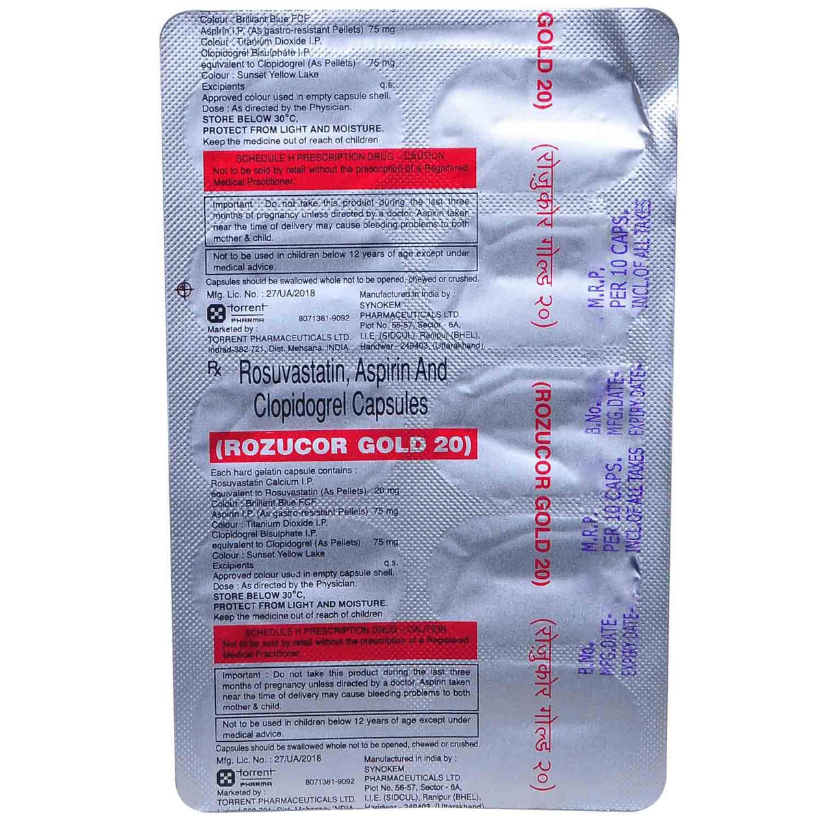 Rozucor Gold 20 Capsule 10's, Pack of 10 CAPSULES Rozucor Gold 20 Capsule 10's, Pack of 10 CAPSULES