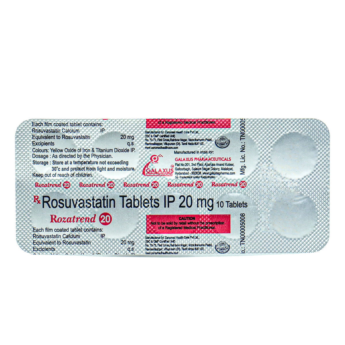 Rozatrend 20 Tablet 10's, Pack of 10 TABLETS Rozatrend 20 Tablet 10's, Pack of 10 TABLETS