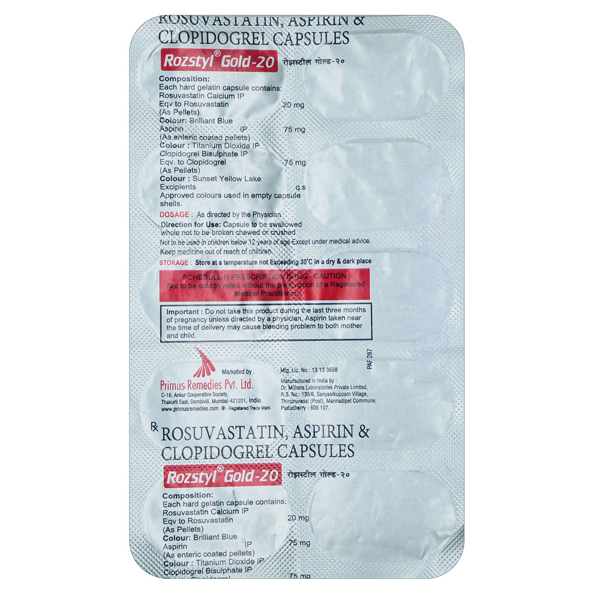 Rozstyl Gold-20 Capsule 10's, Pack of 10 CapsuleS Rozstyl Gold-20 Capsule 10's, Pack of 10 CapsuleS