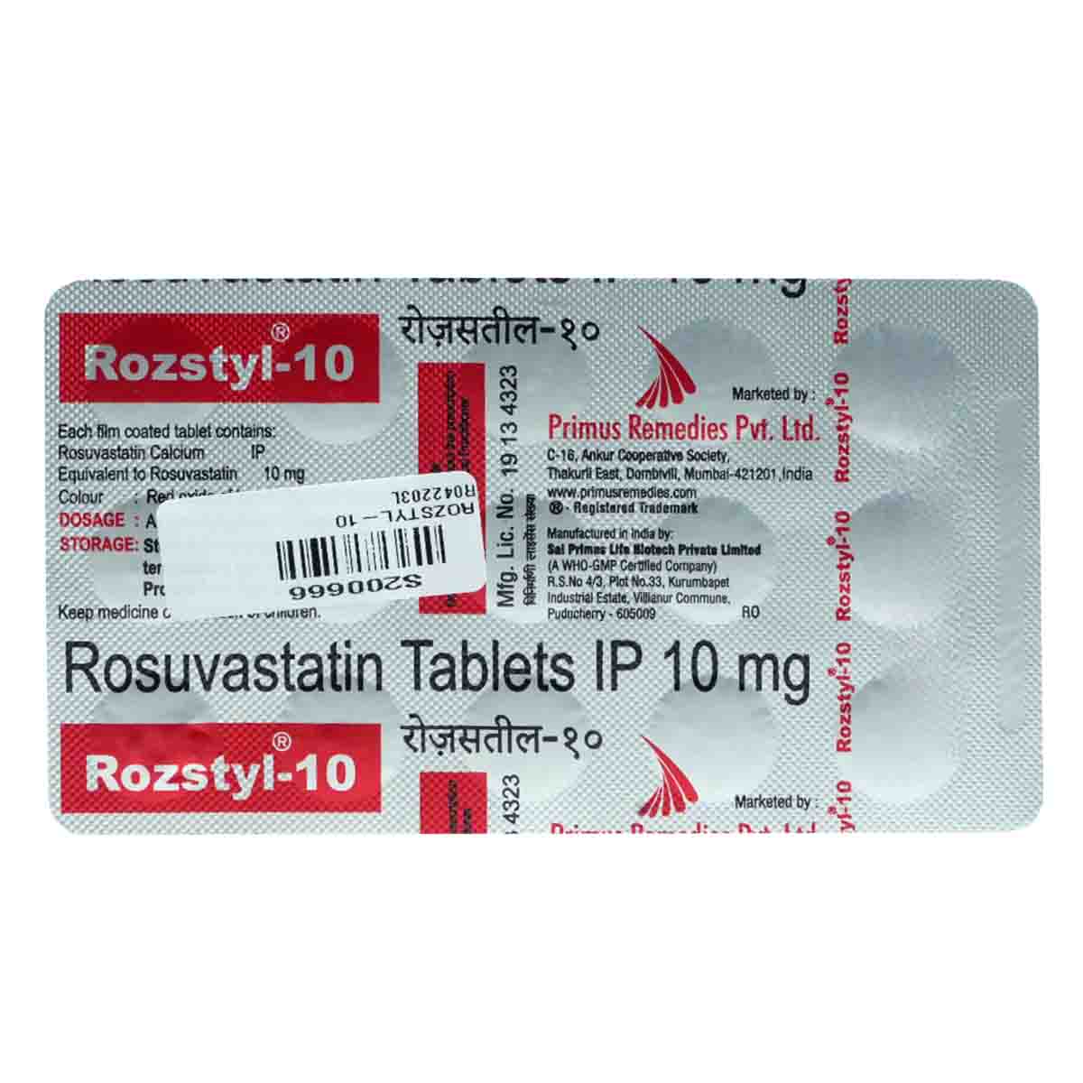 Rozstyl-10 Tablet 15's, Pack of 15 TabletS Rozstyl-10 Tablet 15's, Pack of 15 TabletS