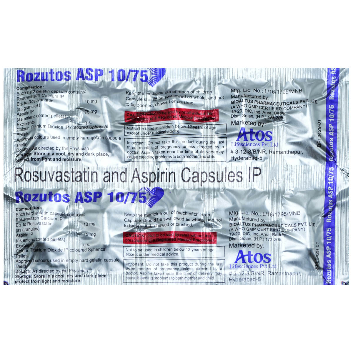 Rozutos ASP 10/75 Capsule 10's, Pack of 10 CapsuleS Rozutos ASP 10/75 Capsule 10's, Pack of 10 CapsuleS
