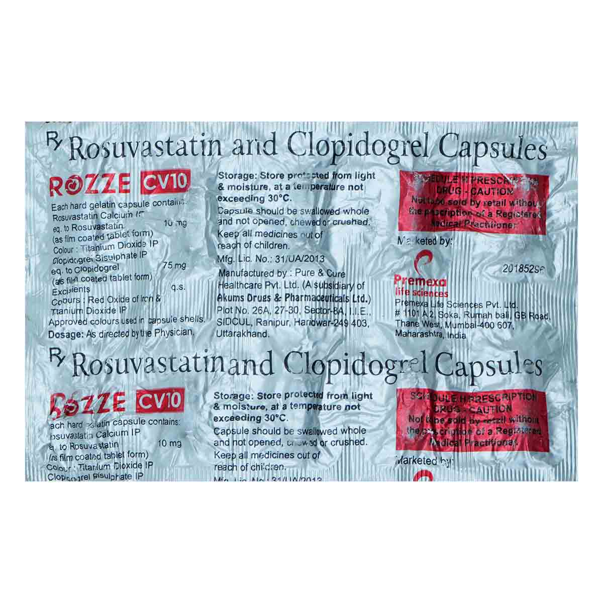 Rozze CV 10 Capsule 10's, Pack of 10 CapsuleS Rozze CV 10 Capsule 10's, Pack of 10 CapsuleS