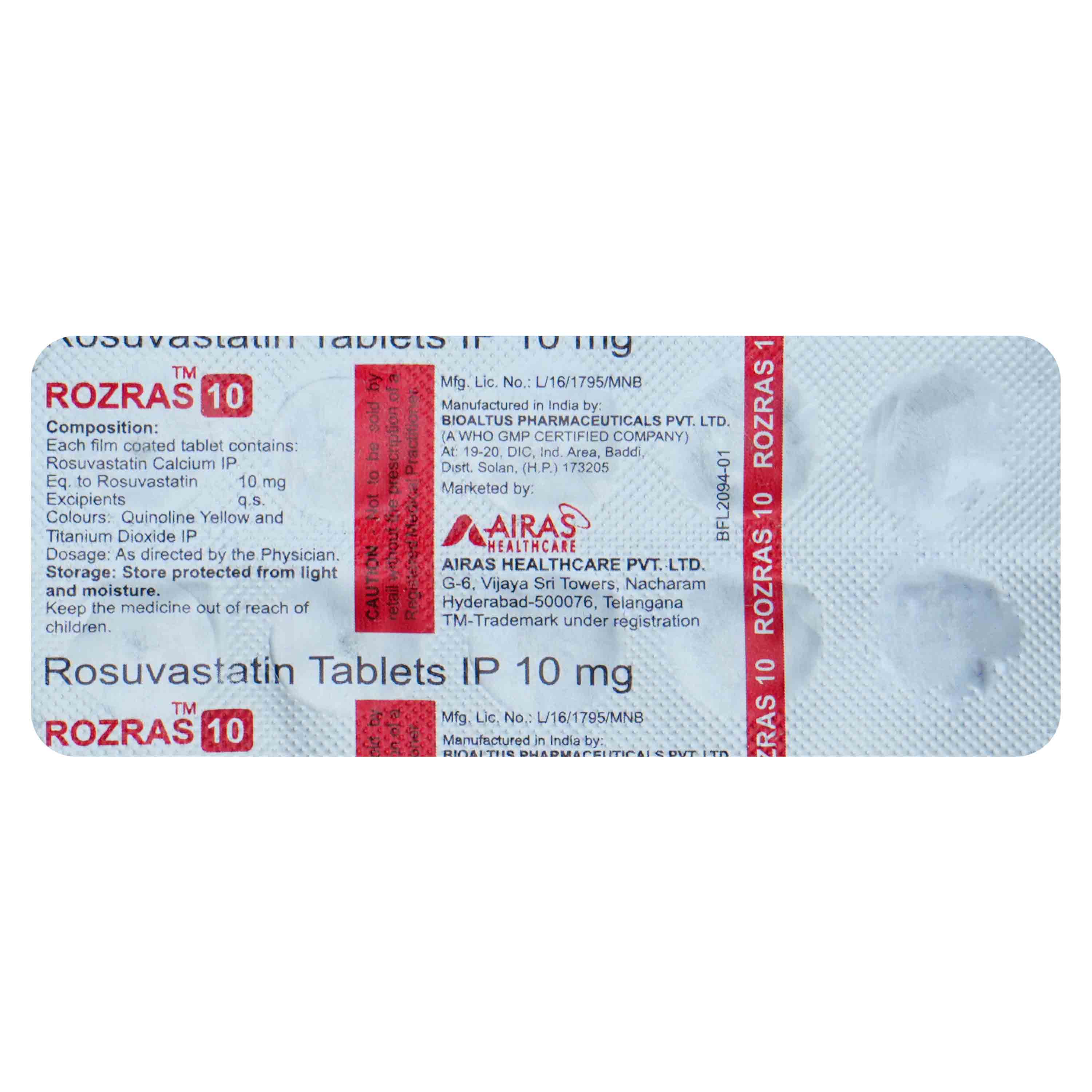 Rozras 10 Tablet 10's, Pack of 10 TabletS Rozras 10 Tablet 10's, Pack of 10 TabletS