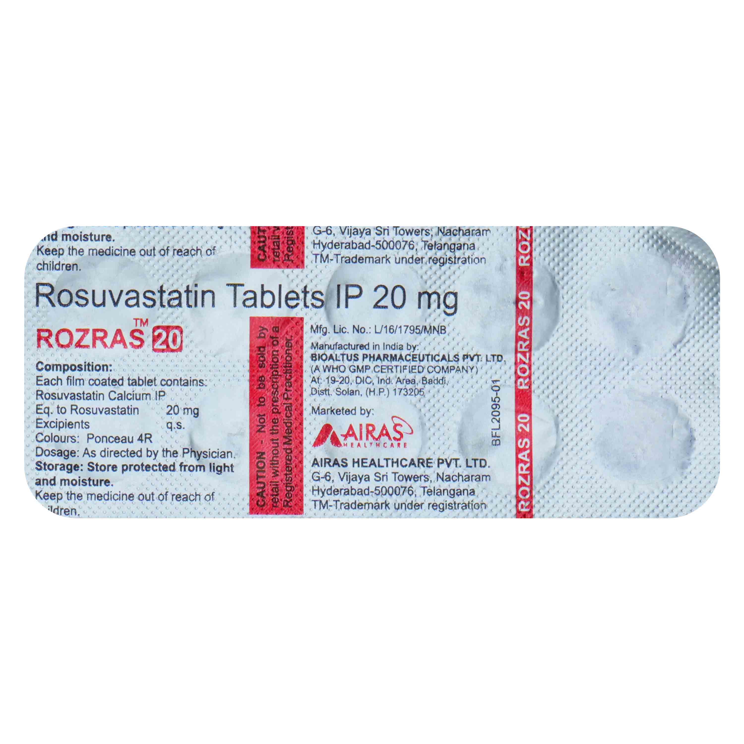 Rozras 20 Tablet 10's, Pack of 10 TabletS Rozras 20 Tablet 10's, Pack of 10 TabletS