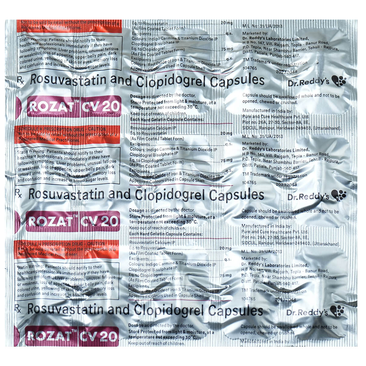 Rozat CV 20 Capsule 15's, Pack of 15 CapsuleS Rozat CV 20 Capsule 15's, Pack of 15 CapsuleS