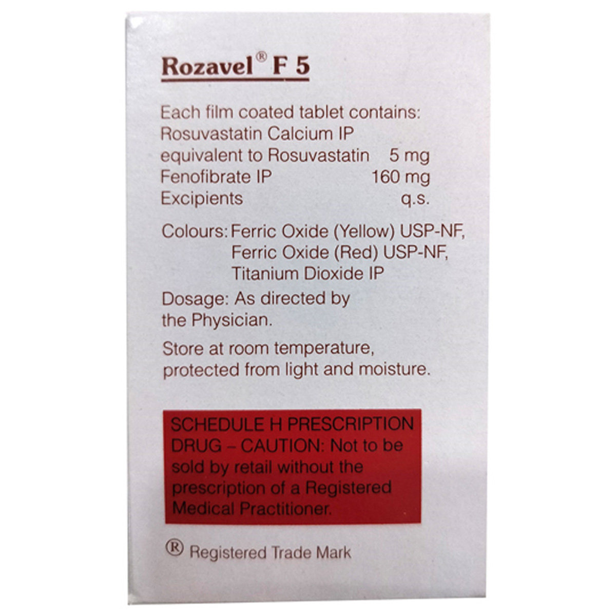 Rozavel F 5 Tablet 15's, Pack of 15 Rozavel F 5 Tablet 15's, Pack of 15