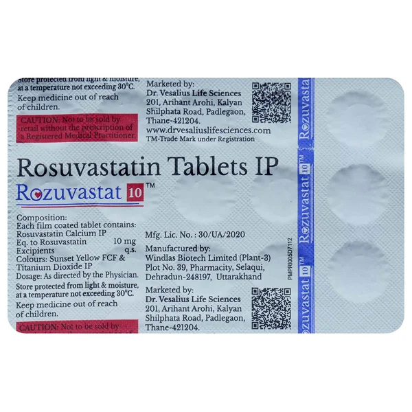 Rozuvastat 10 Tablet 15's