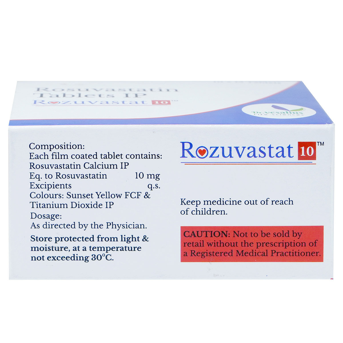 Rozuvastat 10 Tablet 15's, Pack of 15 TABLETS Rozuvastat 10 Tablet 15's, Pack of 15 TABLETS