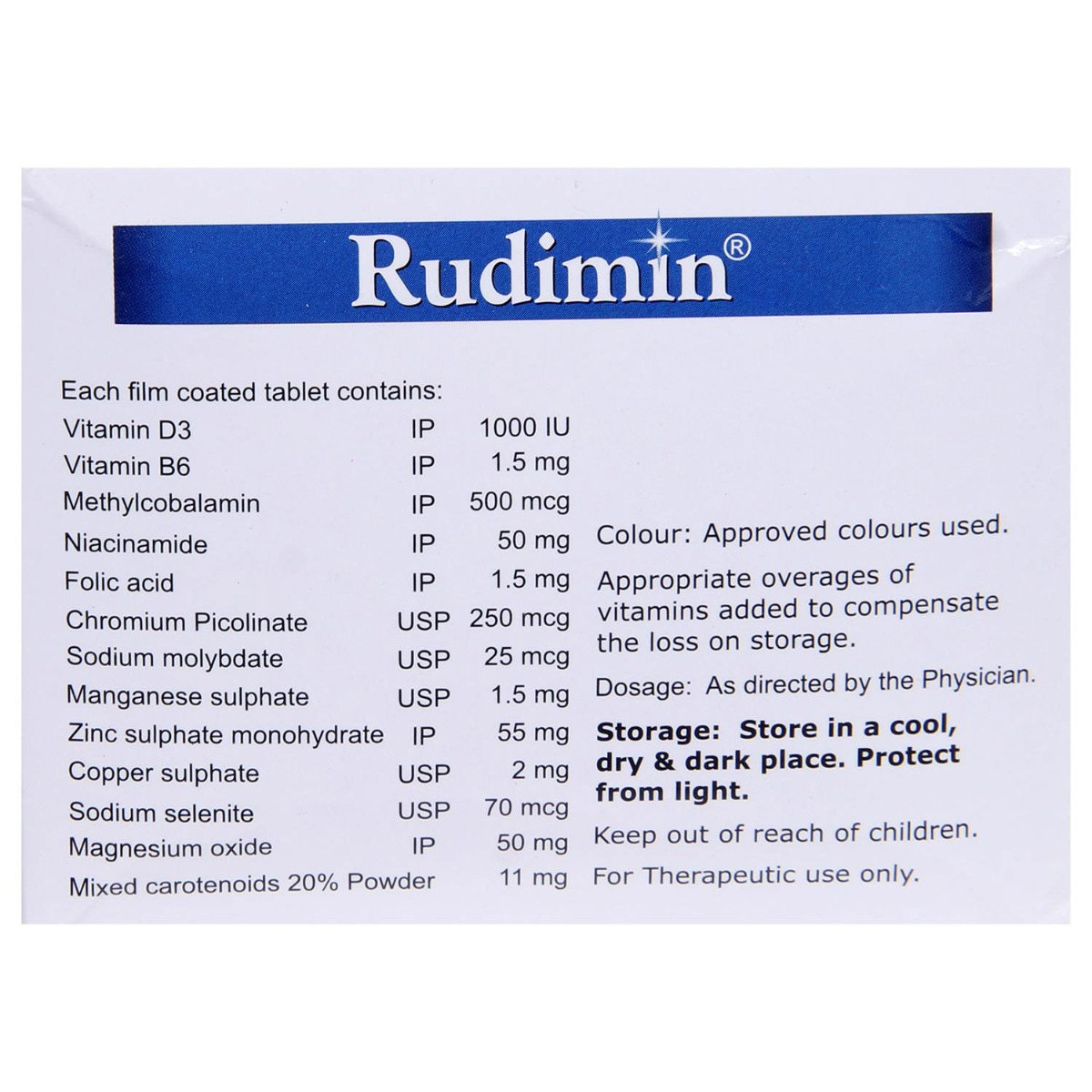Rudimin Tablet 10's, Pack of 10 Rudimin Tablet 10's, Pack of 10