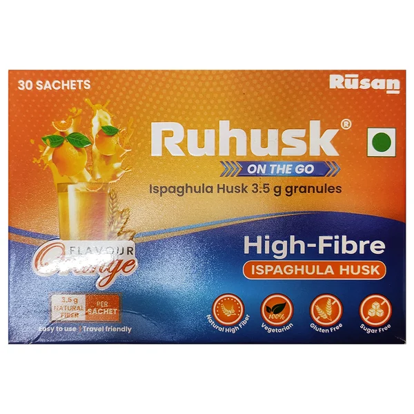 Ruhusk Sugar Free Orange Flavour Sachets, 3.5gm x 30 Sachets