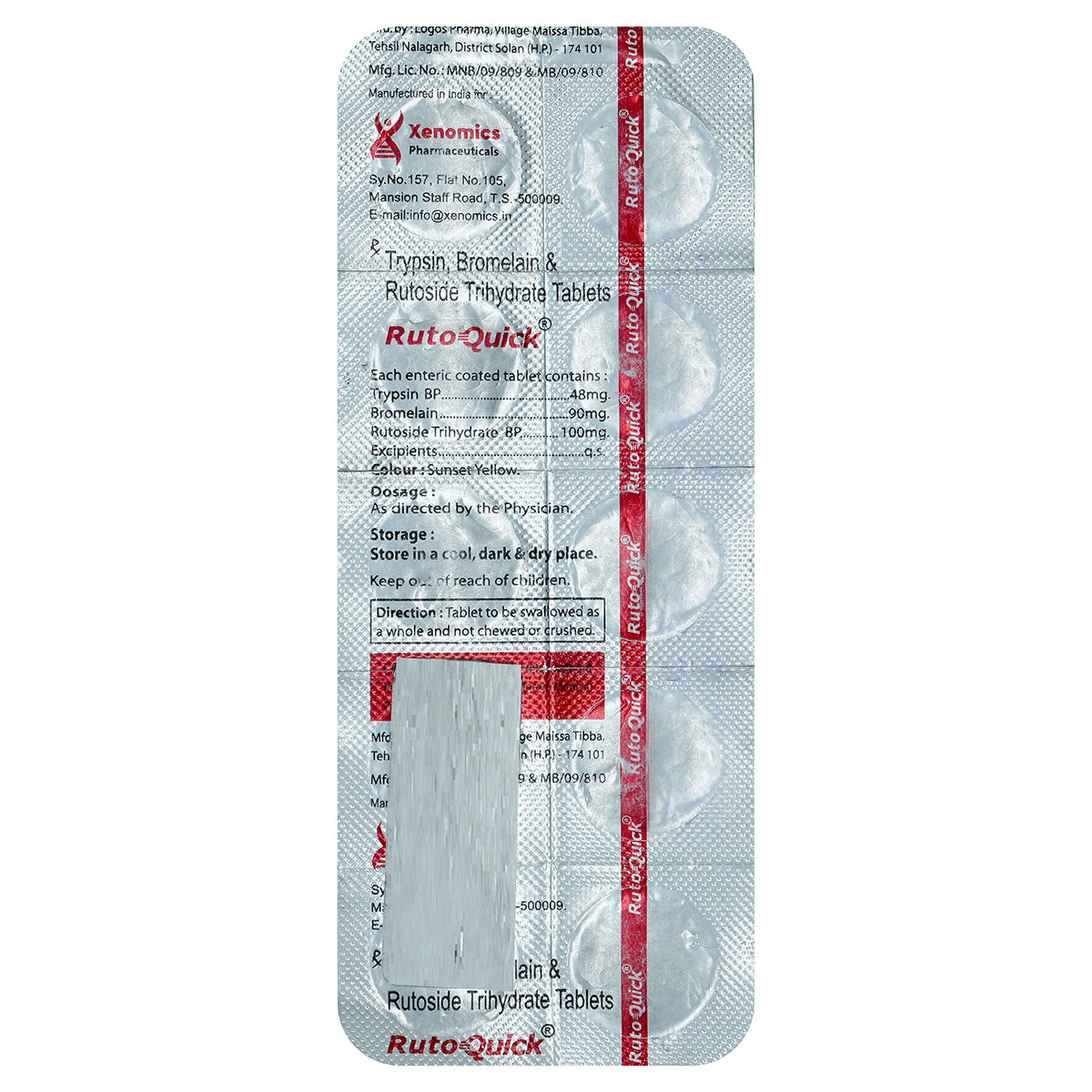 Ruto Quick 48/90/100 Tab 10'S, Pack of 10 Ruto Quick 48/90/100 Tab 10'S, Pack of 10