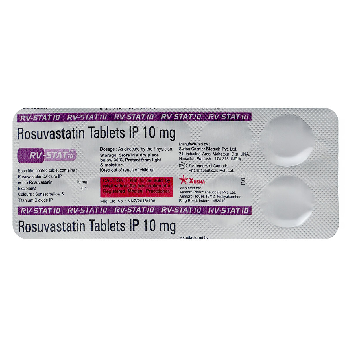 Rv-Stat 10 Tablet 10's, Pack of 10 TabletS Rv-Stat 10 Tablet 10's, Pack of 10 TabletS