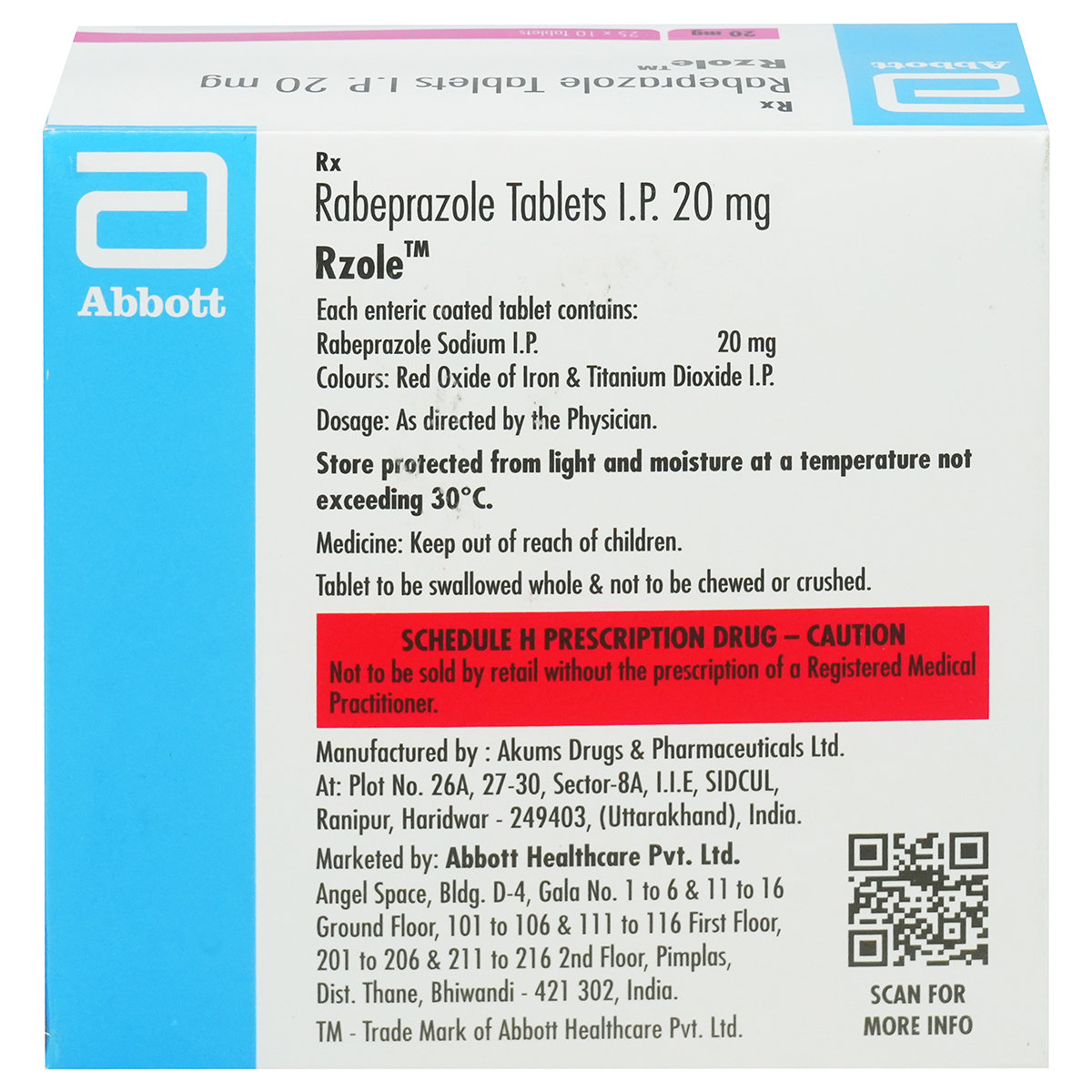Rzole-20 Tablet 10's, Pack of 10 TABLETS Rzole-20 Tablet 10's, Pack of 10 TABLETS