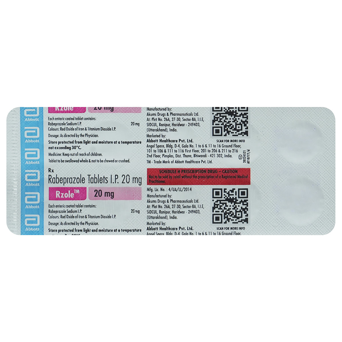 Rzole-20 Tablet 10's, Pack of 10 TABLETS Rzole-20 Tablet 10's, Pack of 10 TABLETS