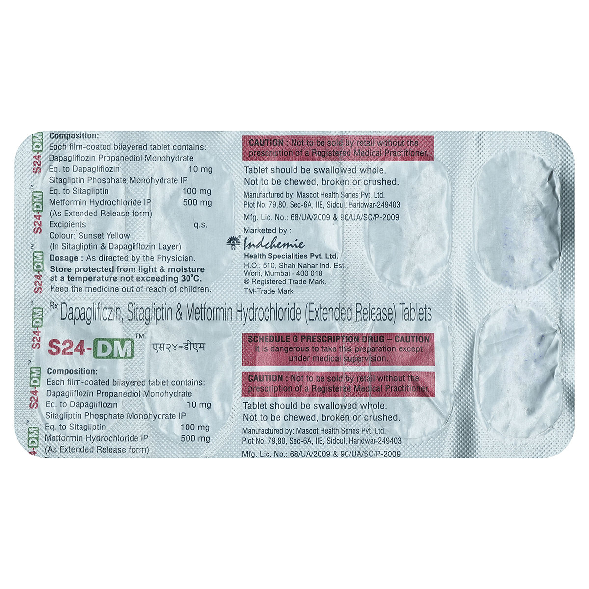S24-DM Tablet 10's, Pack of 10 TabletS S24-DM Tablet 10's, Pack of 10 TabletS