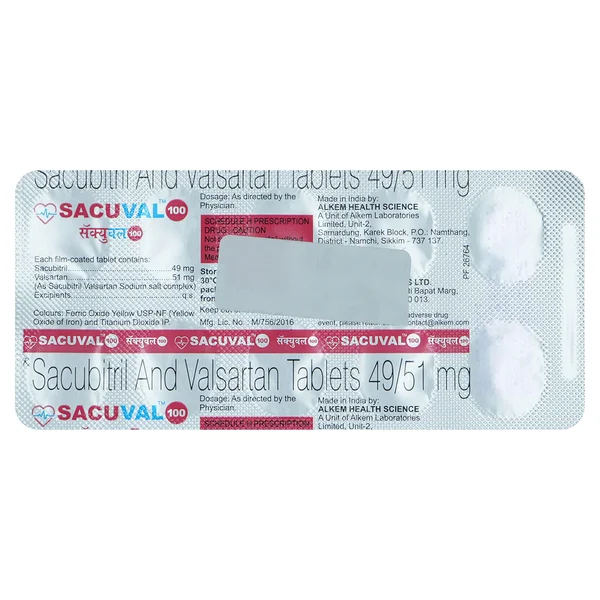 Sacuval 100 Tablet 10's, Pack of 10
