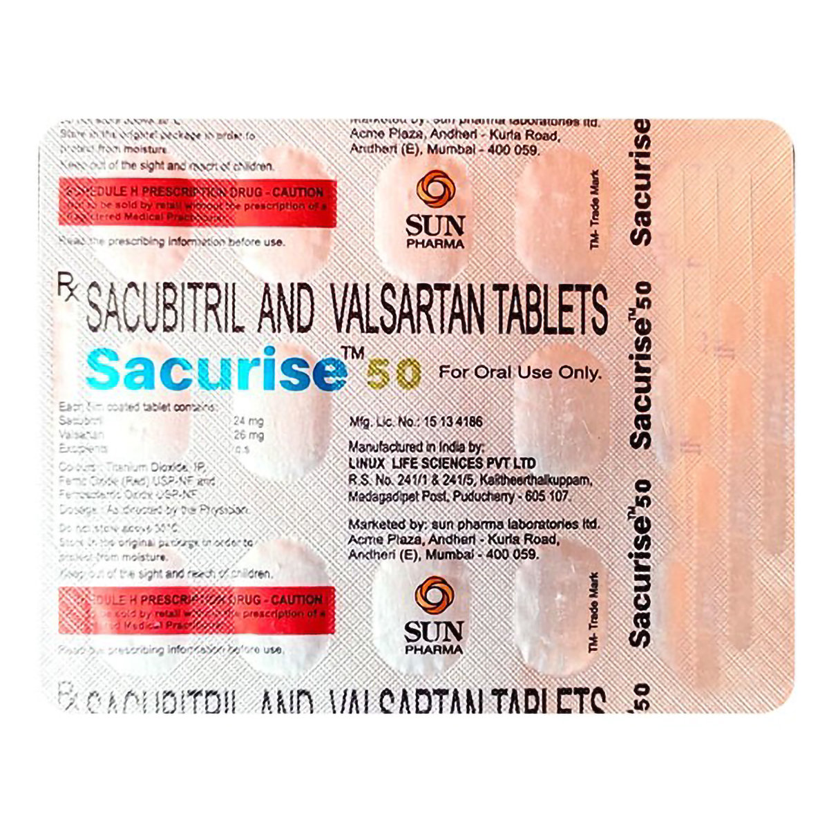 Sacurise 50 Tablet 14's, Pack of 14 Sacurise 50 Tablet 14's, Pack of 14