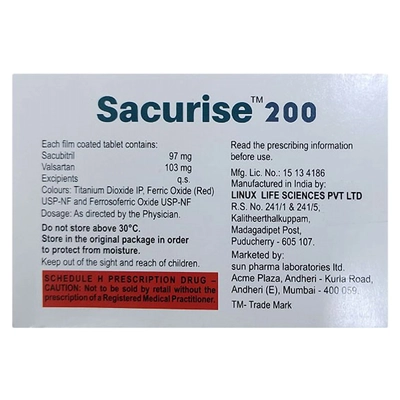 Sacurise 200 Tablet 7's, Pack of 7 TABLETS