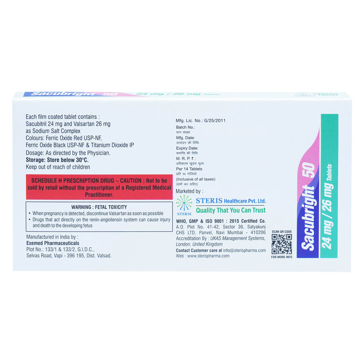 Sacubright 50 Tablet 14's, Pack of 14 TabletS Sacubright 50 Tablet 14's, Pack of 14 TabletS