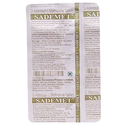 Sademet Tablet 10's, Pack of 10 TABLETS