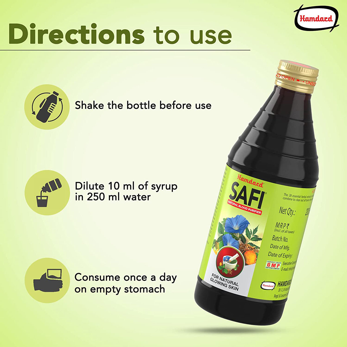 Hamdard Safi Natural Blood Purifier Syrup, 100 ml, Pack of 1 Hamdard Safi Natural Blood Purifier Syrup, 100 ml, Pack of 1