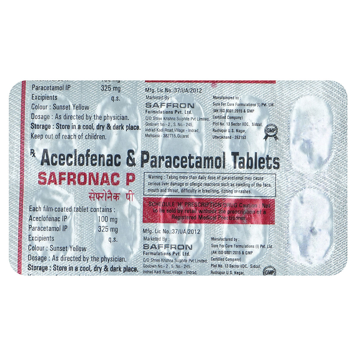 Safronac P Tablet 10's, Pack of 10 TabletS Safronac P Tablet 10's, Pack of 10 TabletS