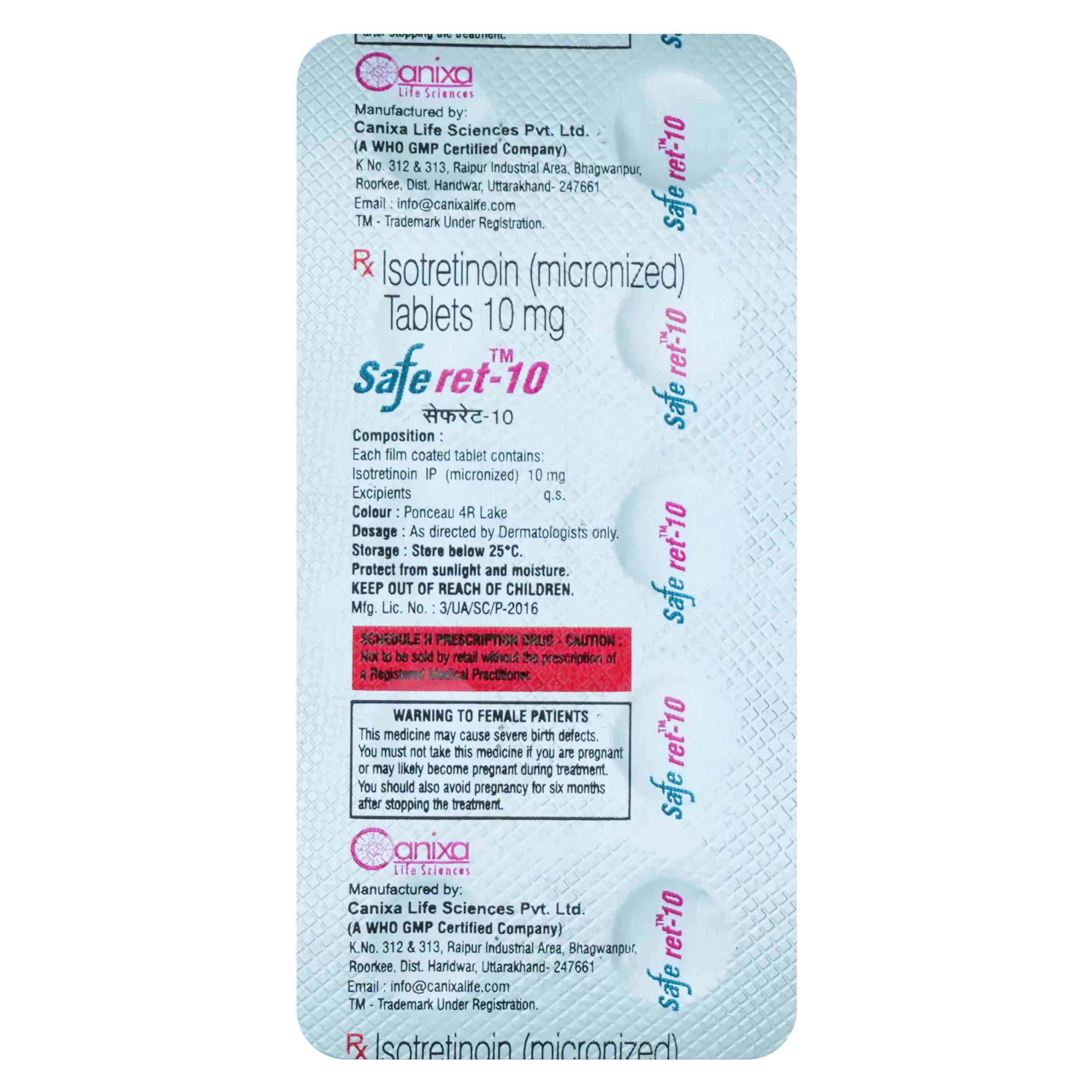 Saferet-10 Tablet 10's, Pack of 10 TABLETS Saferet-10 Tablet 10's, Pack of 10 TABLETS