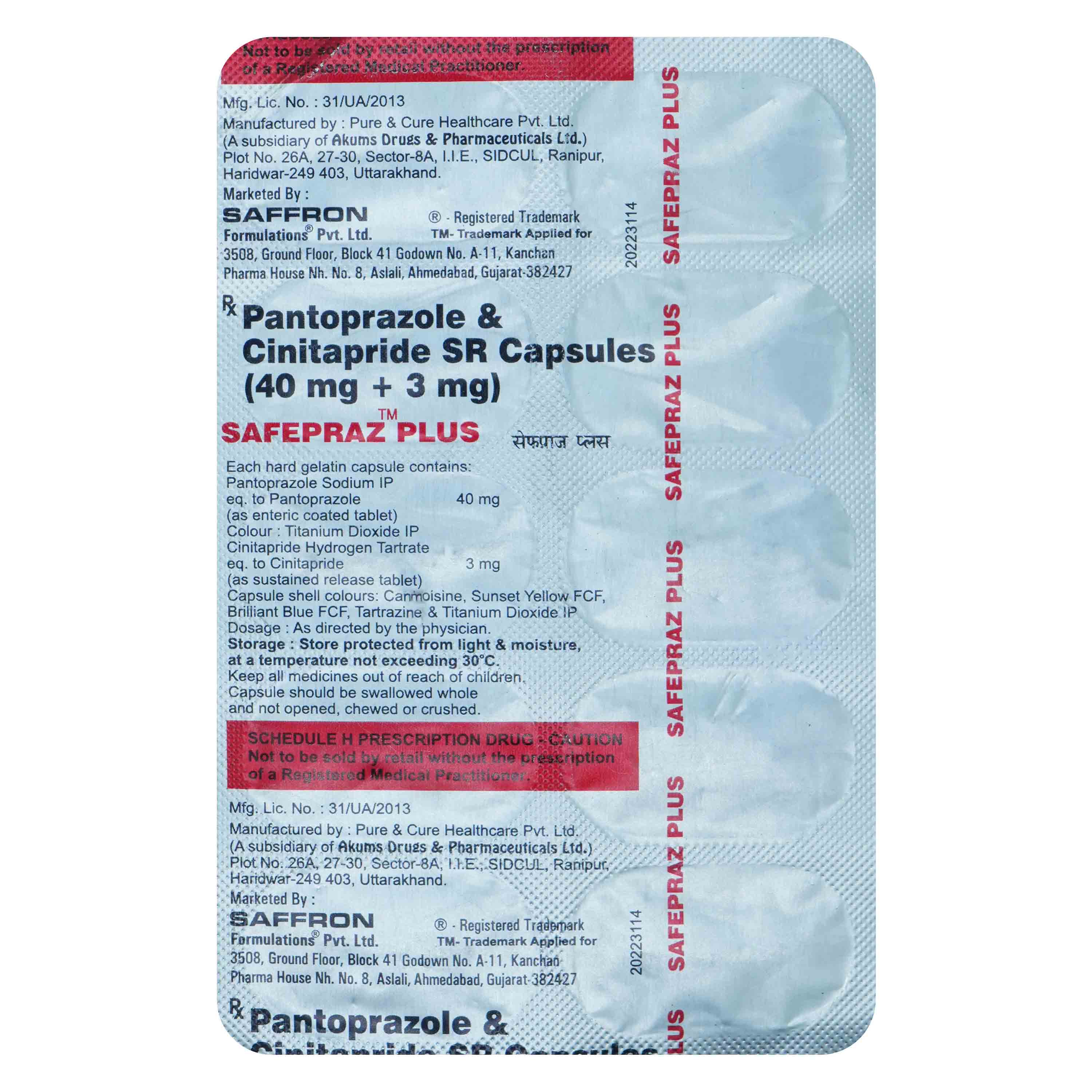 Buy Safepraz Plus Capsule 10's Online