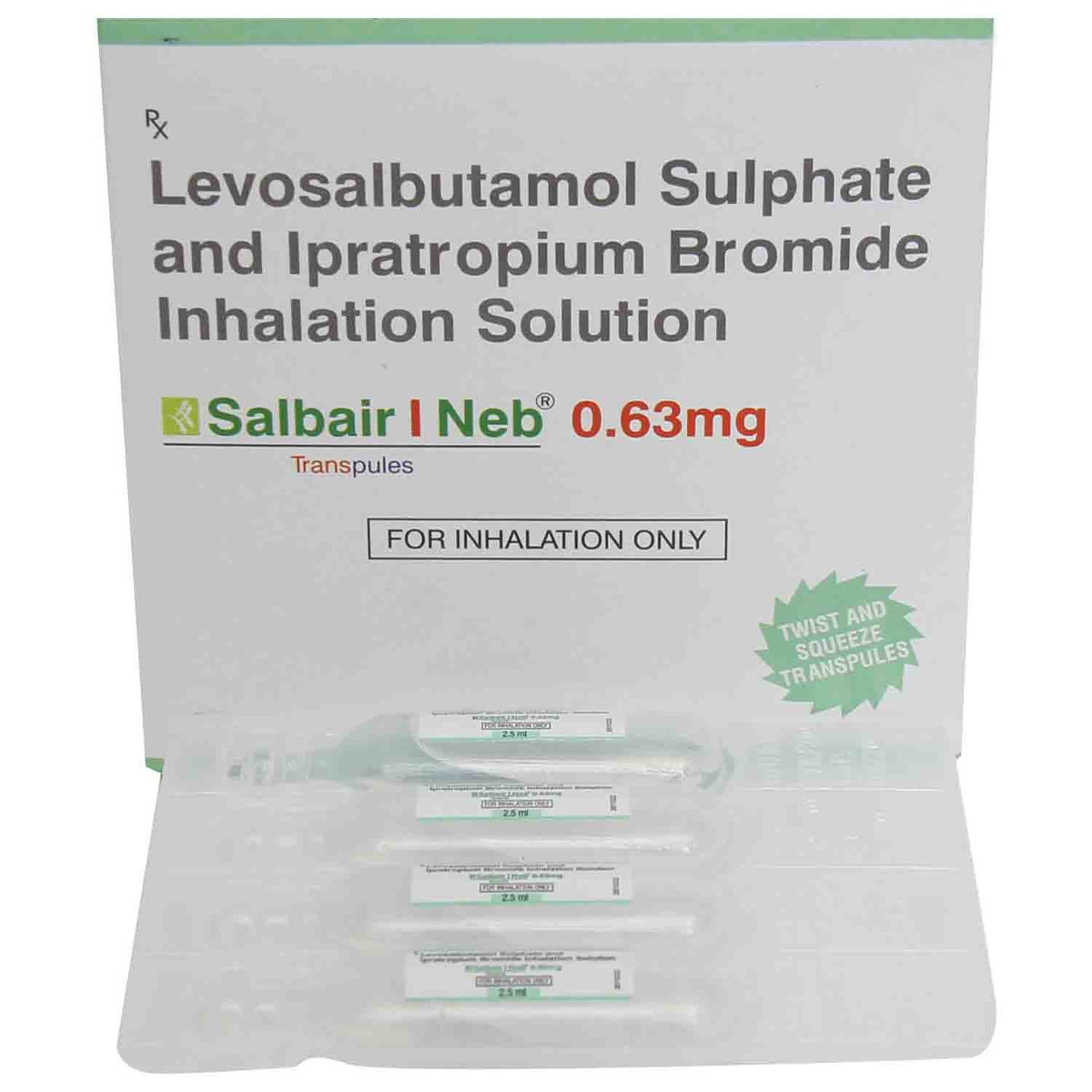 Salbair I Neb 0.63mg Solution 2.5 ml, Pack of 1 SOLUTION Salbair I Neb 0.63mg Solution 2.5 ml, Pack of 1 SOLUTION
