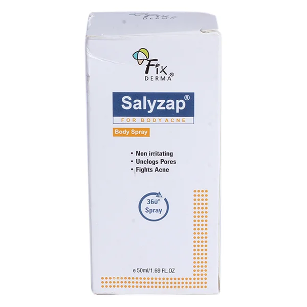 Fixderma Salyzap Body Spray, 50 gm | Fights Acne | Unclog Pores | For Body Acne, Pack of 1