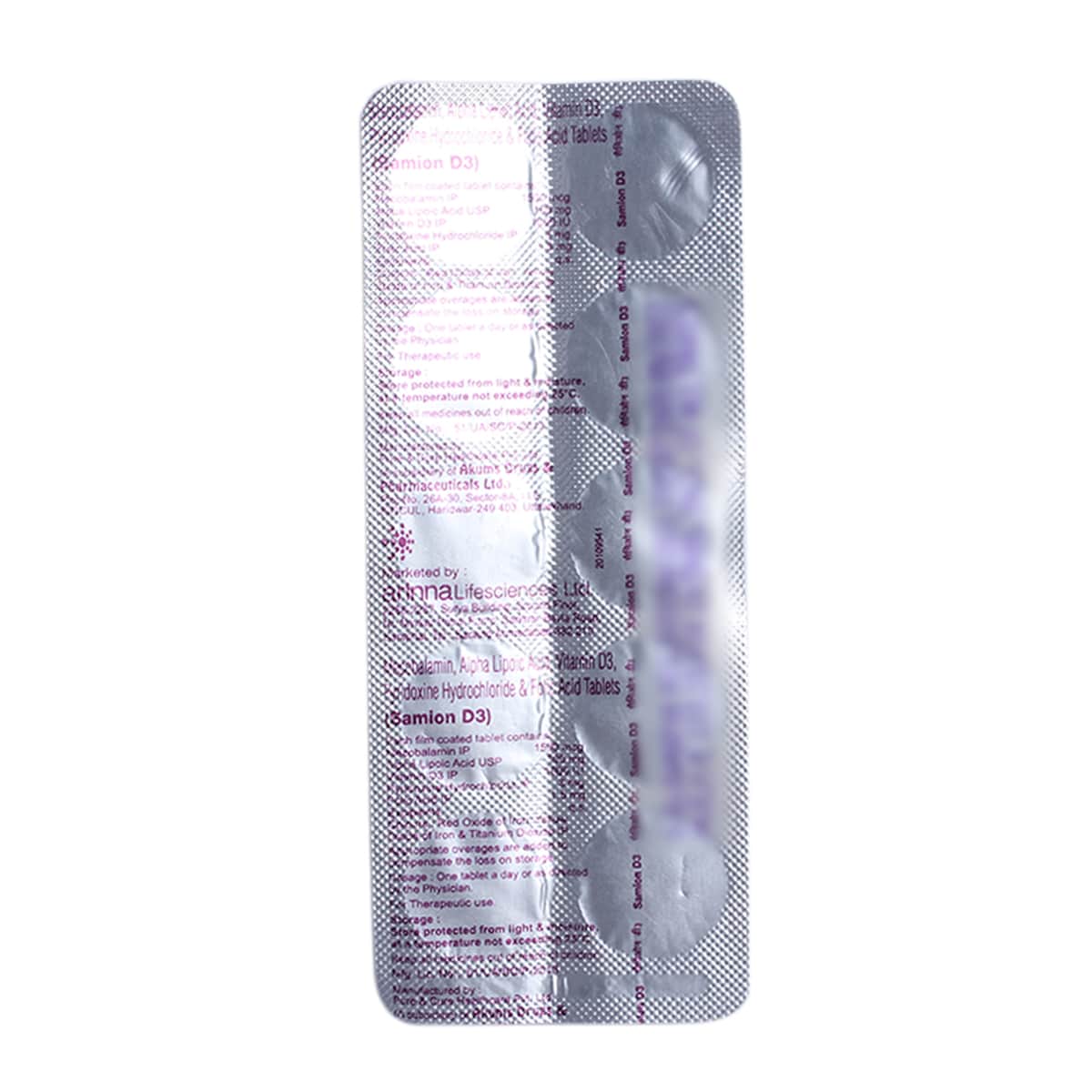 Samion D3 Tablet 10's, Pack of 10 TABLETS Samion D3 Tablet 10's, Pack of 10 TABLETS