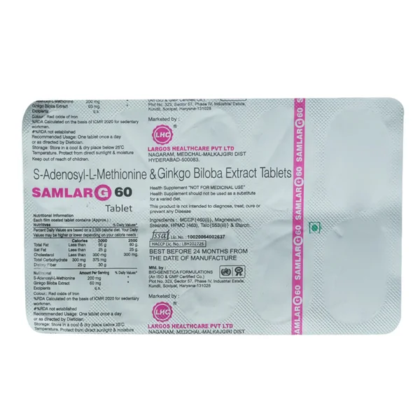 Samlar G 60 Tablet 10's, Pack of 10
