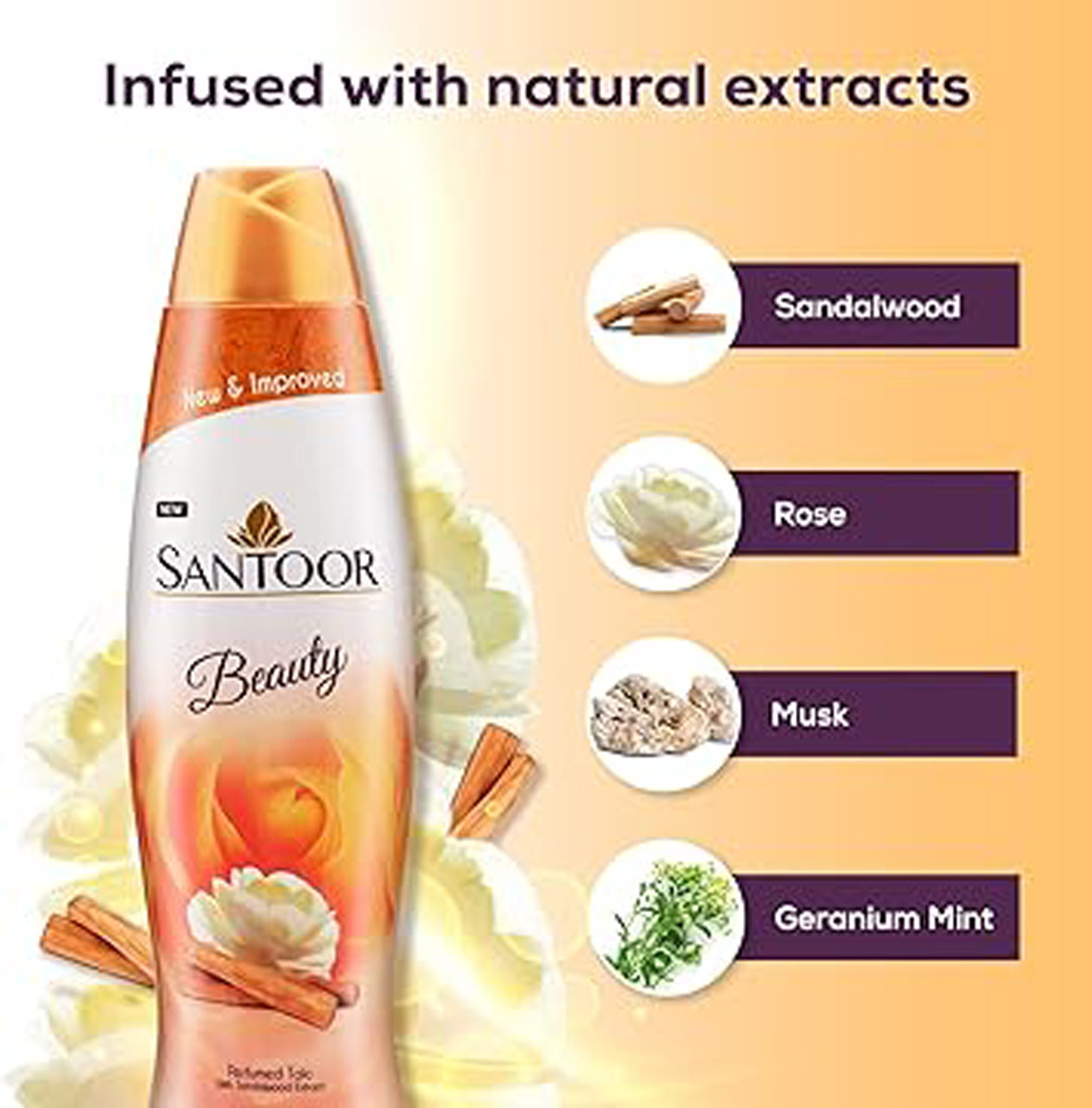Santoor Perfumed Talc 100 gm | With Sandalwood Extracts | Smoothens Skin And Keep Fresh | Long Lasting Fragrance, Pack of 1 Santoor Perfumed Talc 100 gm | With Sandalwood Extracts | Smoothens Skin And Keep Fresh | Long Lasting Fragrance, Pack of 1