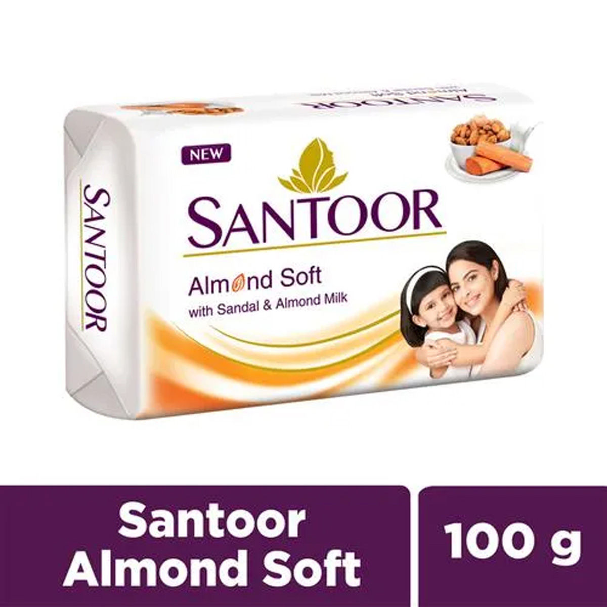 Buy Santoor Sandal & Almond Milk Soap, 100 gm Online