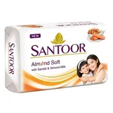 Santoor Sandal &amp; Almond Milk Soap, 100 gm, Pack of 1