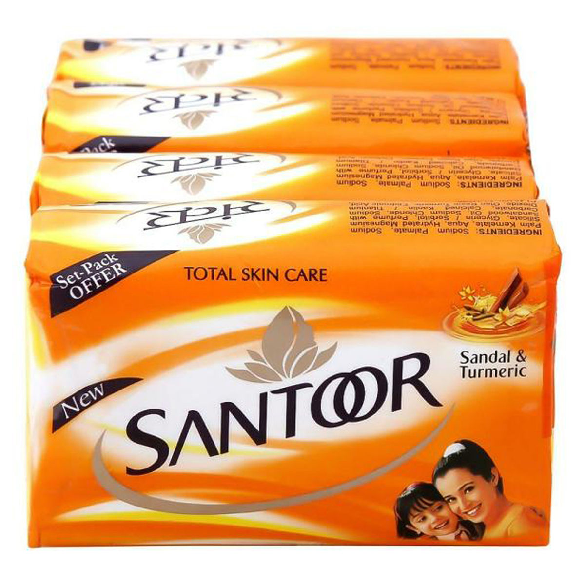Buy Santoor Sandal & Turmeric Soap, 500 gm (4 x 125 gm) Online