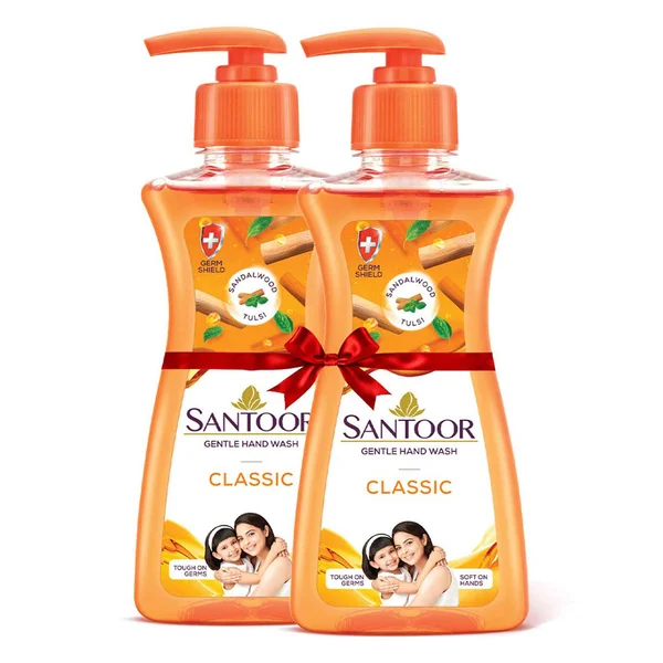 Santoor Gentle Classic Handwash, 200 ml (Buy 1, Get 1 Free), Pack of 1