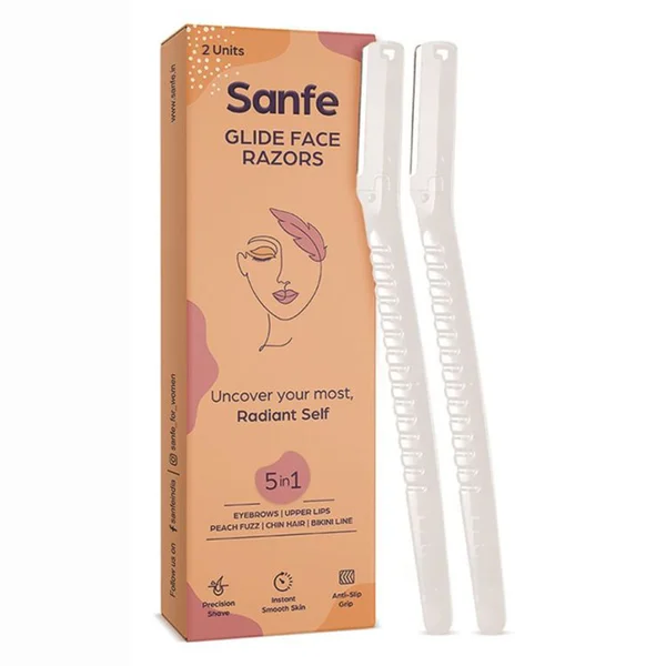 Sanfe Glide Face Razor For Women, 2 Count, Pack of 1