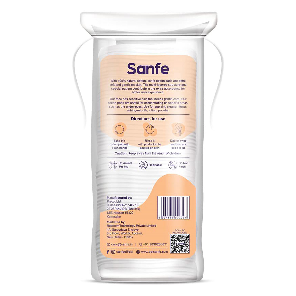 Sanfe Prep 'N' Glow Cotton Pads, 80 Count | 100% Natural Cotton | For Gentle Skin Cleansing | Multipurposes | Safe And Gentle On Skin, Pack of 1 Sanfe Prep 'N' Glow Cotton Pads, 80 Count | 100% Natural Cotton | For Gentle Skin Cleansing | Multipurposes | Safe And Gentle On Skin, Pack of 1