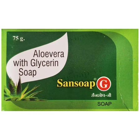 Sansoap-G Aloevera With Glycerin Soap, 75 gm