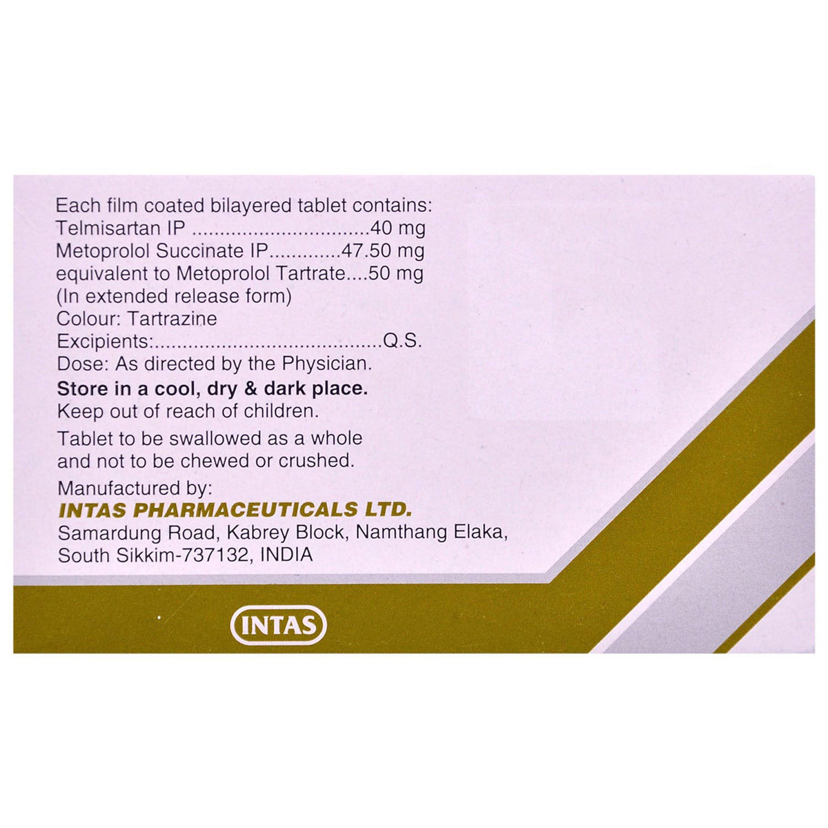 Sartel-Beta 50 Tablet 15's, Pack of 15 TABLETS Sartel-Beta 50 Tablet 15's, Pack of 15 TABLETS